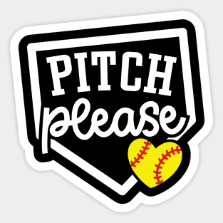 Pitch Please Softball Player Mom Cute Funny Sticker